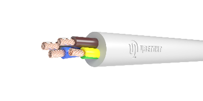 Провод ПВС 3х2,5+1х2,5 белый