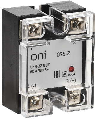 Реле твердотельное OSS-2 60А 380В AC 3-32В DC ONI