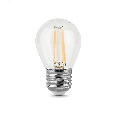 Лампа светодиодная филаментная LED 5 Вт 420 лм 2700К AC185-265В E27 шар P45 теплая диммируемая Black Filament Gauss