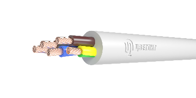 Провод ПВС 4х1,5+1х1,5 белый