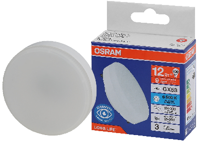 Лампа светодиодная LED 12Вт GX53 6500К 960Лм спот 220В (замена 100Вт) OSRAM