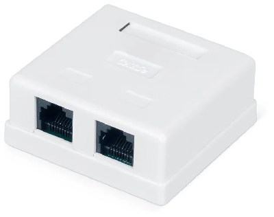 Розетка настенная TERACOM PRO Cat.6 неэкранированная 2 порта RJ-45 Dual IDC белая