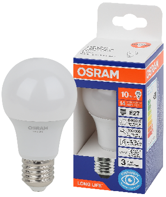 Лампа светодиодная LED 10Вт Е27 4000К 806Лм груша 220В (замена 75Вт) OSRAM