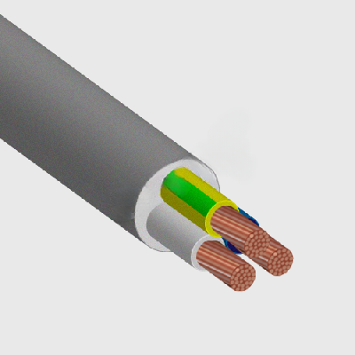 Провод ПВС 3х1,5(2х1,5+1х1,5) белый ТРТС