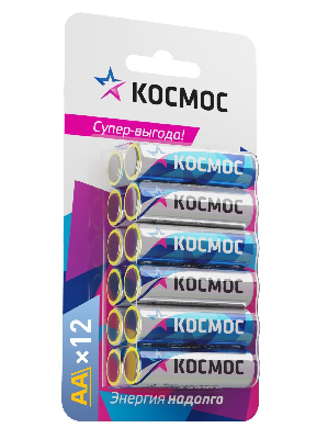 Элемент питания LR6 (AA) 1.5V Alkaline 12BL, КОСМОС (KOCLR6BL12)