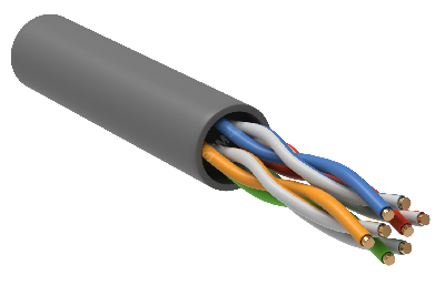 Витая пара U/UTP кат.5E 4 пары PVC серый GENERICA