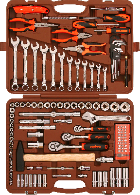 Набор инструмента универсальный OMT131S18 1/4'', 3/8'' и 1/2''DR, 131 предмет