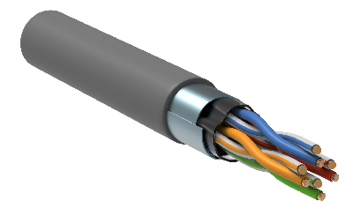 Витая пара F/UTP 5E 4х2х0,52 solid PVC серый (305м) РФ