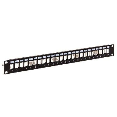 Патч-панель модульная TERACOM PRO 19'' 1U экранированная 24 порта с органайзером (пустая)