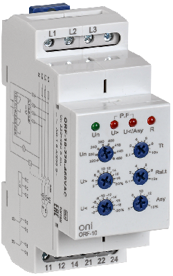 Реле фаз ORF-10 3ф. 2 конт. 220-460В AC ONI
