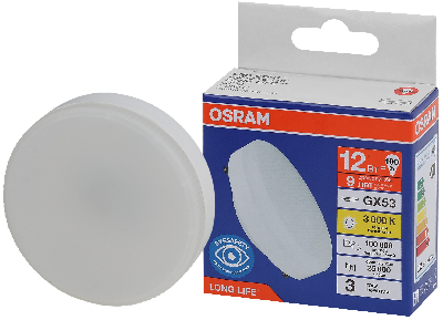 Лампа светодиодная LED 12Вт GX53 3000К 960Лм спот 220В (замена 100Вт) OSRAM